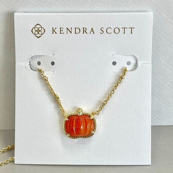 Kendra Scott Jewelry - Kendra Scott Pumpkin Gold Short Pendant Necklace in Orange